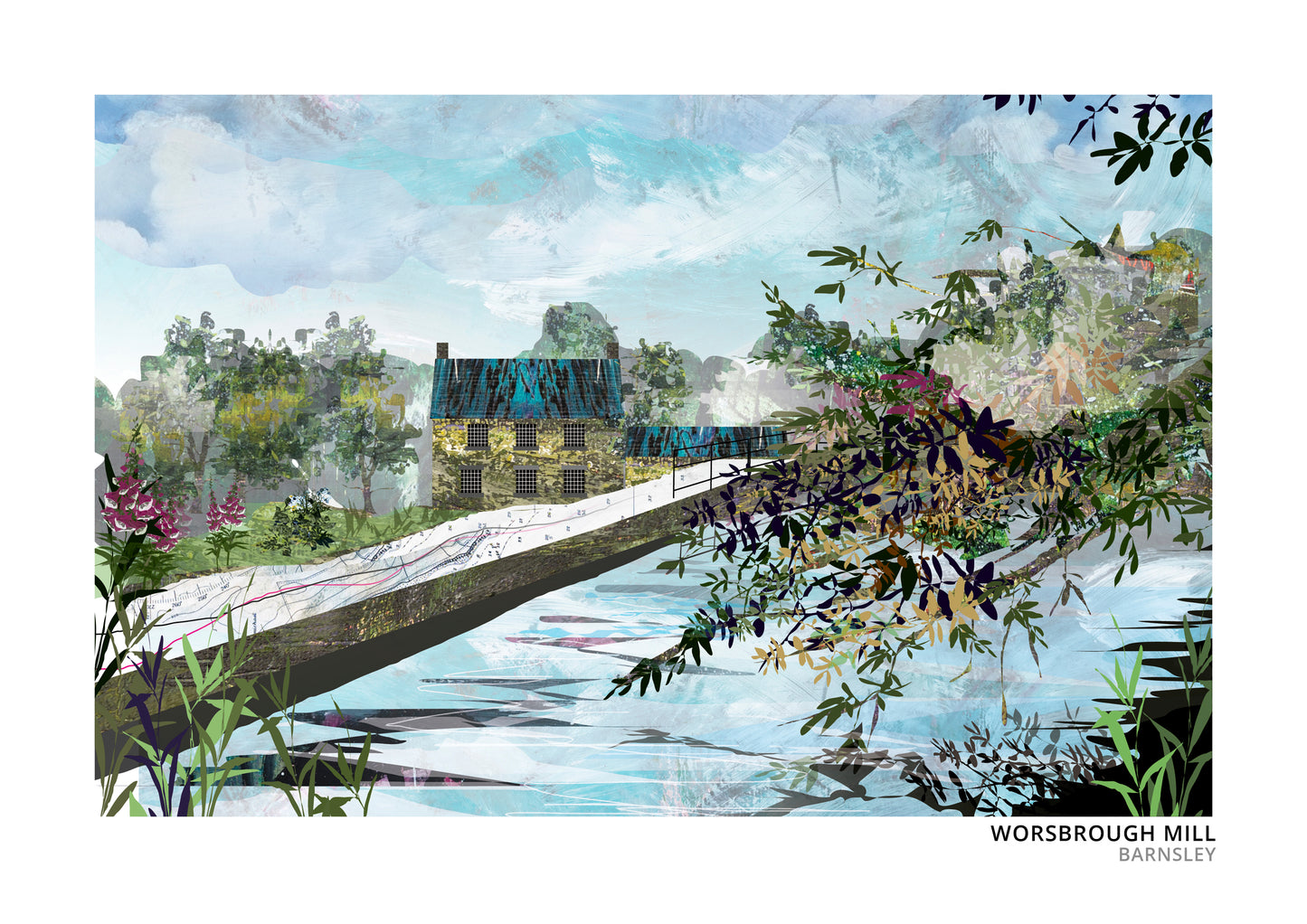 Worsbrough Mill art print by Vicki Shortt, the working water mill at Worsbrough, Barnsley