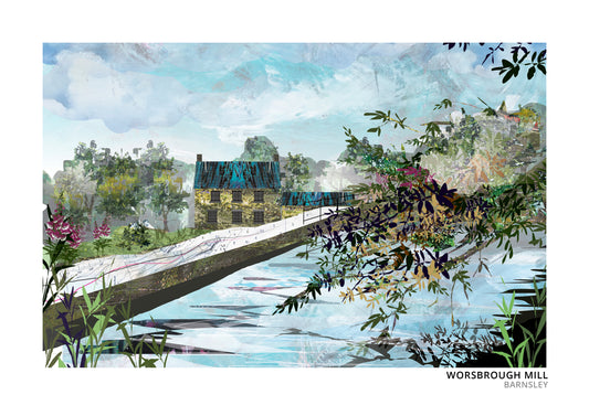 Worsbrough Mill art print by Vicki Shortt, the working water mill at Worsbrough, Barnsley